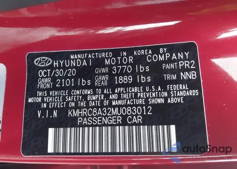 2021 Hyundai Venue Sel from USA, damaged, VIN KMHRC8A32MU083012